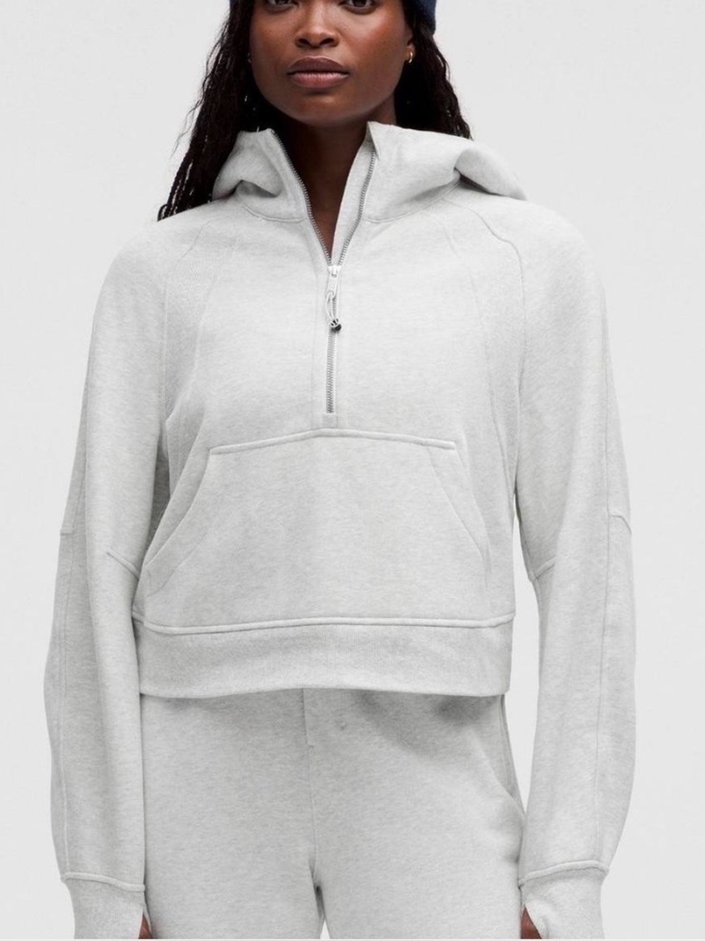 Lululemon Cropped Half-Zip Hooded Sweatshirt - Women